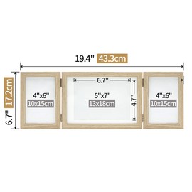 Afuly Multiple Photo Frame 7x5 6X4 Wooden Oak Pictures Frame For Family for Wall and Tabletop Desktop