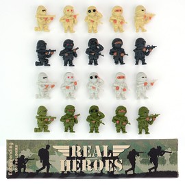 Entervending - Figura de acción para hombres del ejército – Juguetes pequeños soldados en caja de regalo – 30 piezas de juguete soldado del ejército – Juguetes militares – Juguete para hombres del