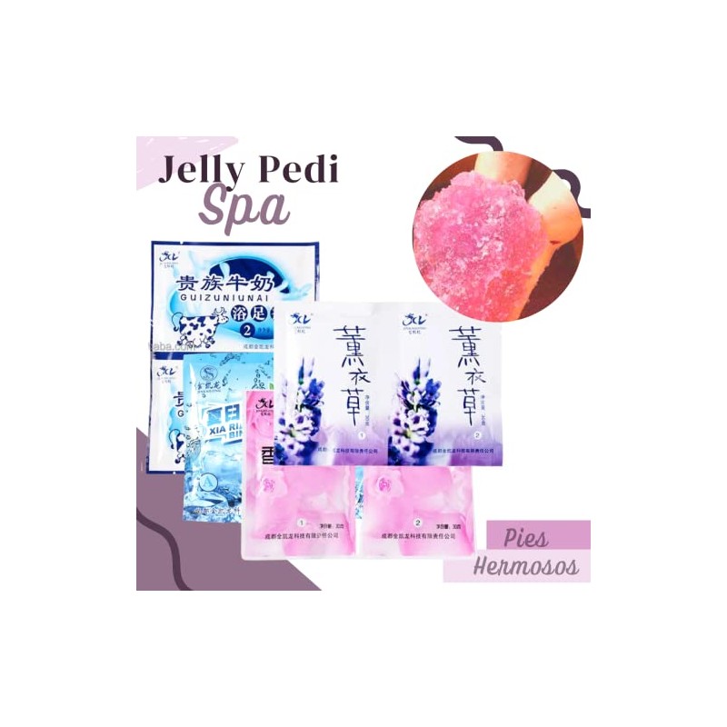 2pcs Mascarillas Jelly Spa Gelatina Pedicure y Manicure Exfoliantes (Leche)