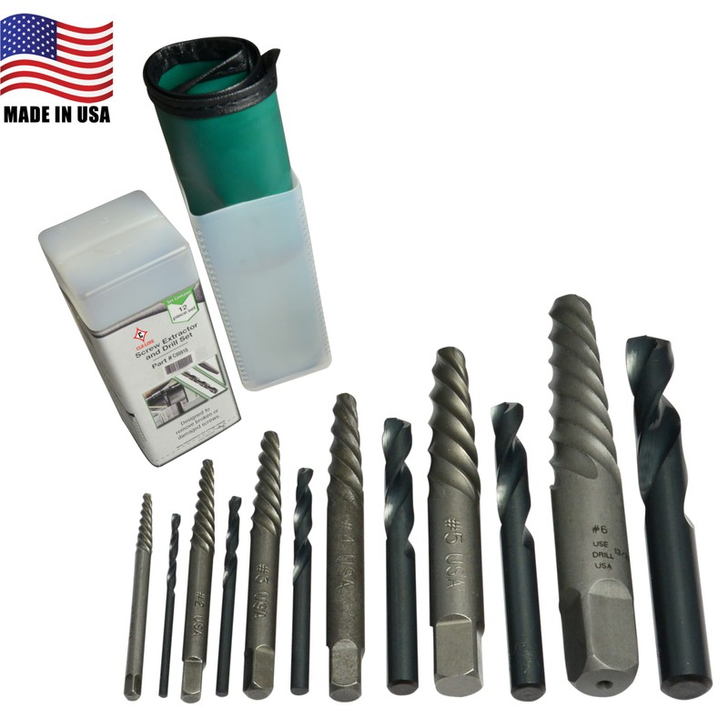 Cleveland Twist Drill C00910 Ezy-Out 12 Piece Screw Extractor Set