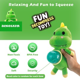 Plush Stress Ball, TOTCOZY Squishy Fidget Toys for Kids Adults, Cute Stuff Sensory Toys for Stress Relief, Calming, Focus, Autism and ADHD (Dinosaur)
