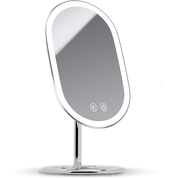 Fancii LED Lighted Vanity Makeup Mirror, Rechargeable - Cordless Illuminated Cosmetic Mirror with 3 Dimmable Light Settings, Dual Magnification - Vera (Chrome)