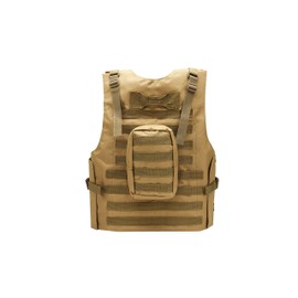 Tactical Airsoft Vest w/ US Flag Patch and Mag Pouches (brown, small-large)