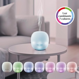 Nativa 5 | Kit Difusor + Colección 4 Blends Aromaterapia | Armoniza tu Ambiente |Sinergias con Aceites Esenciales 100% Puros | Luz Cambiante de 7 colores | Apagado Automático |Diseño Minimalista 11mL