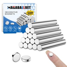 MAGABALLNET Pack of 80 Small Magnets Strong, Fridge Magnets, 10 x 2 mm / 0.39 x 0.079 inches, Mini Round Magnets, Strong Magnets for Whiteboards, Magnetic Boards, Refrigerators, Crafts