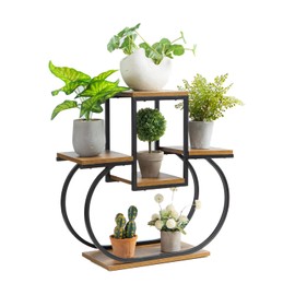 CHPHI Plant Stand Indoor Creative Heart Shape Plant Stand Indoor, Outdoor Wood Plant Stands for Multiple Plants, Tiered Plant Shelf Table Plant Pot Stand for Living Room