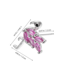 TOVINANNA Retro Flamingo Dangle Earrings with Sparkling Zircon Lightweight Copper Statement Jewelry for Valentine Day for Women