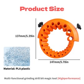 LUMOOM Drill Sharpener Tool, 2 to 13 mm Drill Bits for 125 mm Drill Grinding Angle Grinder, Multipurpose Drill Sharpener, Drill Grinding Attachment, Old Drill Grinding Machine (Orange)