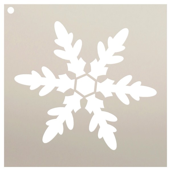 Snowflake Stencil by StudioR12 | Classic Winter Holiday Art | Reusable Mylar Template | Painting, Chalk, Mixed Media | Use for Wall Art, DIY Home Decor | Select Size (18" x 18")