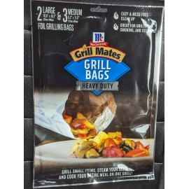 McCormick Heavy Duty 5 pk Grill Bags Foil Packets Grilling BBQ Steaming By McCormick New