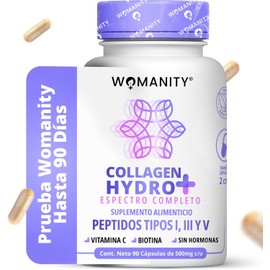 Colágeno Hidrolizado con Biotina  Péptidos Tipo I, III y V  100 Puro Con Vitamina C  90 Cápsulas  Sin Rellenos ni Hormonas  Formulado por Doctoras