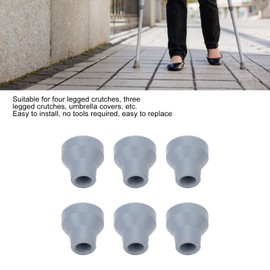 Puntas de Muleta, 19 mm 6 Piezas Sombrero de bastón de senderismo Puntas de Bastón Goma Estables Muleta Suave para Trabajo Pesado Muletas Repuesto Pies Bastones Personas Mayores