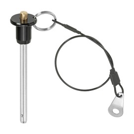 PATIKIL Quick Release Pin 1/4" x 2.36", Ball Locking Pin 304 Stainless Steel Quick Release Fastening Safety Locating Pins with Push Button 25 cm Lanyard Cable (6 x 60mm)