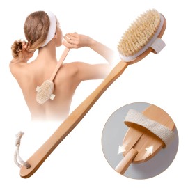 Cepillo Corporal En Seco Cerdas Naturales Mango Removible F