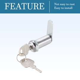 QUARKZMAN 2 x 40 mm cam lock zinc alloy for cabinets, tool box, table display case, silver tone