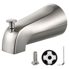 Enhon Slip on Tub Spout with Diverter, Compatible with American Standard 8888026.002 Tub Spout, Bathroom Bathtub Faucet, Fits 1/2 Copper Water Tube(5/8 Dia), 5/32 Hex Wrench(Brushed Nickel,1)