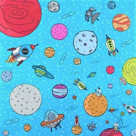 20 Napkins Off to Space / Planets / Children / Boys 33 x 33 cm