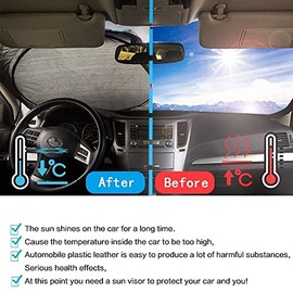 MCSWSEE Parasoles de Coche, Parasol Plegable para Parabrisas de Coche con Bolsa de Almacenamiento, Parasoles de Auto para Ventanas Frontales de Anti-U