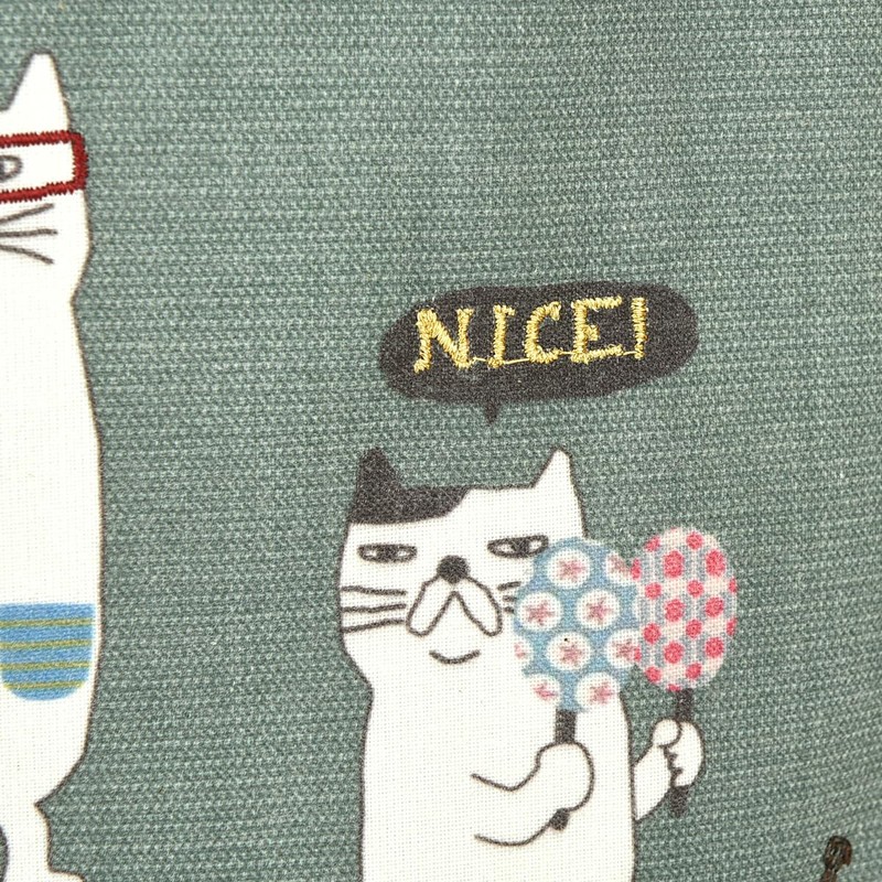 Kusuguru Japan Cat Lunch Bag, green