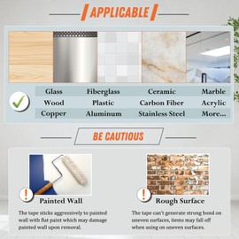 2 Pack Extra Large Double Sided Tape Heavy Duty Removable 1.18 Inch x 160 Inch, Clear & Tough Nano Tape, Multipurpose Mounting Tape Picture Hanging Strips Adhesive Poster Carpet Tape