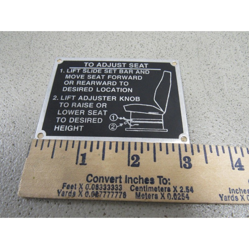 US Military HMMWV Driver Data Plate Seat Adjuster for Highback