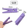 BronaGrand 100pcs Mini Purple Wooden Utility Paper Clips and Clothespins