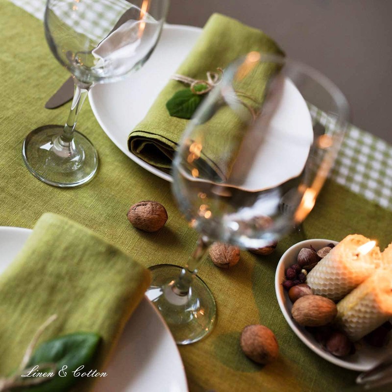Linen & Cotton Table Runner Cloth Hygge in 100% Linen,