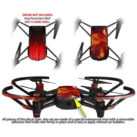 Skin Decal Wrap 2 Pack for DJI Ryze Tello Drone Fire Red Drone NOT Included