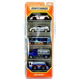 Matchbox MBX Airport 5 Pack, 1:64 Scale Vehicles