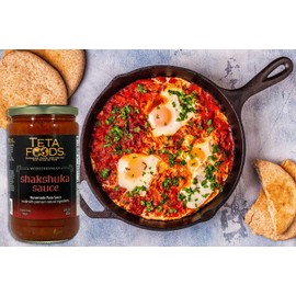Teta Foods Shakshuka, Lebanese tomato sauce, consumed with cooked eggs, omellets, eggplant parmasan, pasta, sandwiches and more. Clean label.