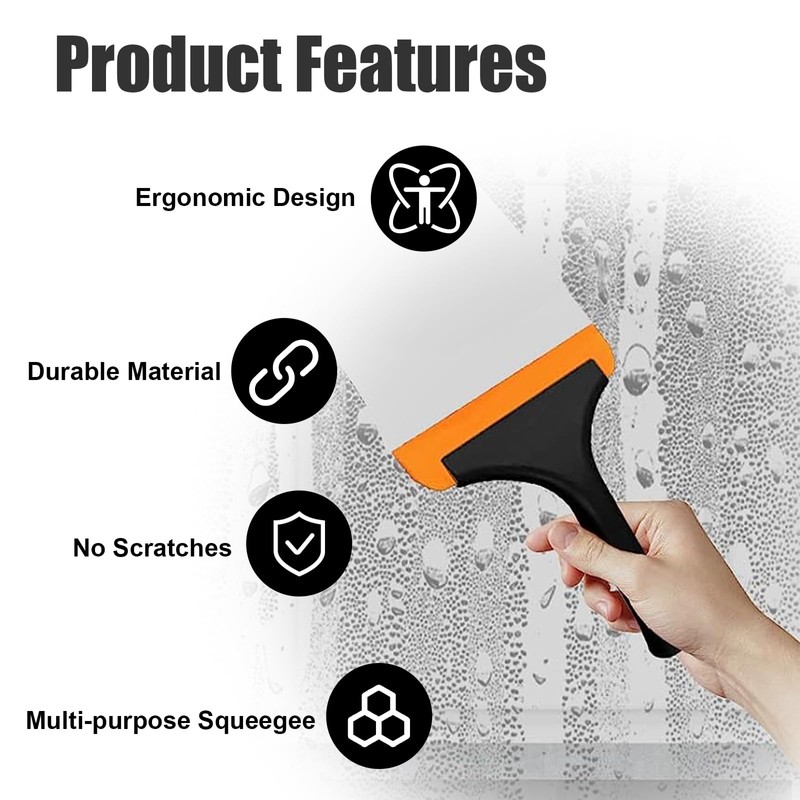 Ziciner Small Silicone Window Squeegee, Car Windshield Water Blade Squeegee,