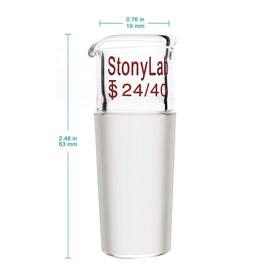 stonylab Glass Pouring Adapter, Borosilicate Glass Liquid Pouring Adapter with 24/40 Ground Inner Joint for Laboratory Supply