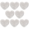 ETHNICITI Pack of 8 Heart White Crackle 40mm Ceramic Door