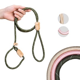 Dog Leash Dog Slip Leash Reflective Rope Lead Anti-Pull Lead Training Leash for Small, Medium and Large Dogs 4.1 ft (1.7 m) (Green)