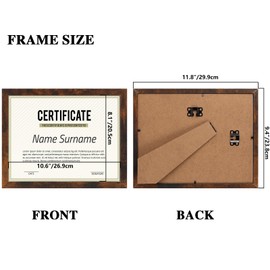 PHAREGE 8.5 x 11 Certificate Picture Frames Bulk Set of 18, Brown Photo Frames for Diploma, Document, Award and Artwork, Wall Hanging or Tabletop Display