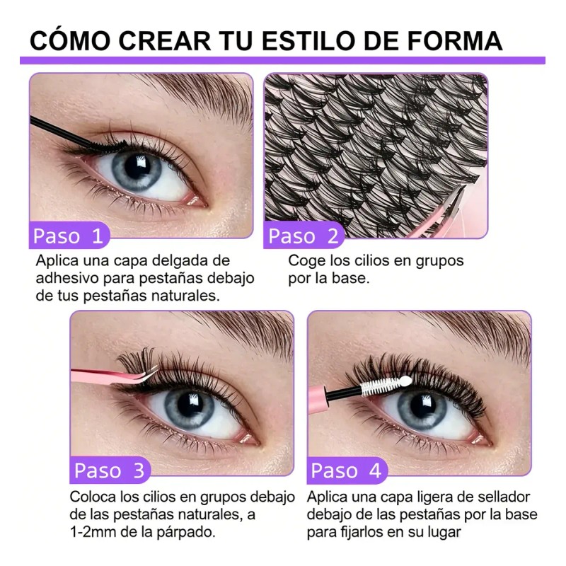 Extensiones De Pestañas Kit 300pcs 304050d Curvaturad 8-16mm