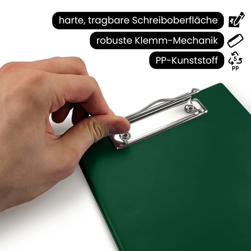 Netuno Clipboard A5 with Clip Dark Green Writing Board with