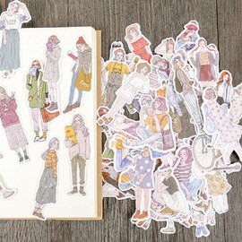 ANKOMINA 100 PCS Fashion Lovely Girls Stickers Waterproof Handbook DIY Craft Photo Album Scrapbook Journal Planner Motorcycle Car Laptop Luggage Water Bottle Paper Stickers