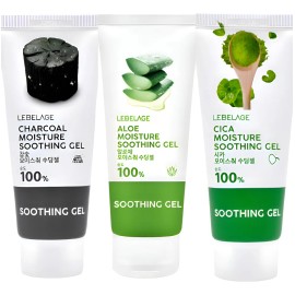 Crema Gel Hidratante Coreano  Carbon_ Aloe Vera_ Cica (3pz) Todo Tipo De Piel Danoche                                                                 