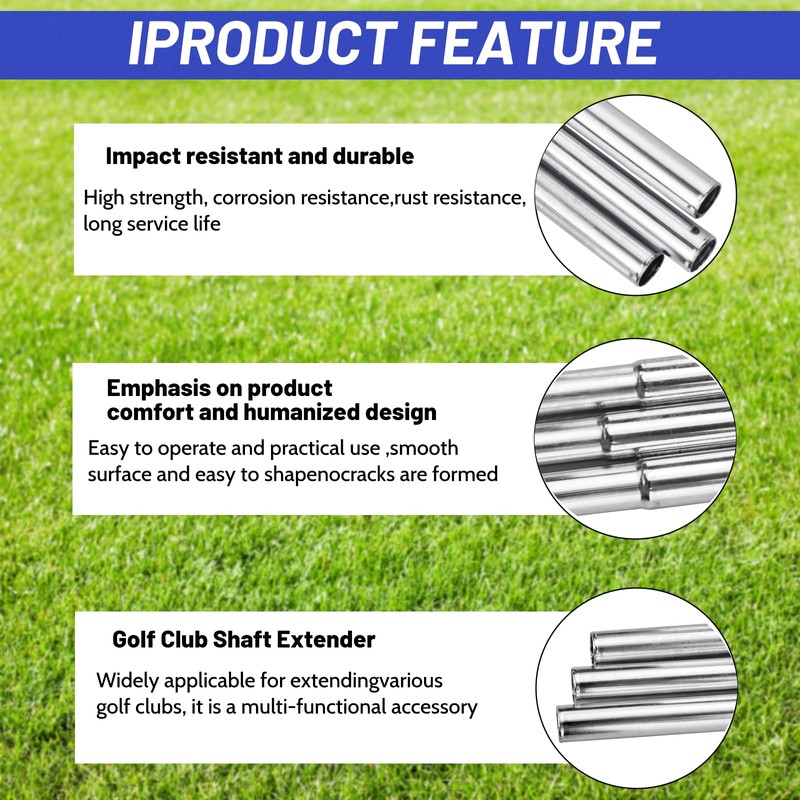 Chihutown 4PCS Golf Shaft Extension,Stainless Golf Club Extensions, 0.5 0.6in
