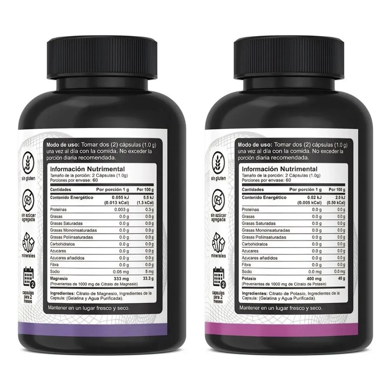 Citrato De Magnesio Y Potasio Vnat 1000mg 120Cp Bienestar Muscular