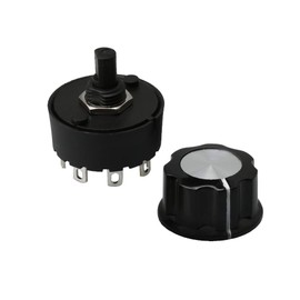 Yibuy Rotary Switch + Rotary Knob 6 Positions Turn Five Times for Blower Mixer Juice Black