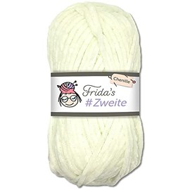 Frida's #Zweite Wolle 100 g Chenille Wool for Amigurumi, Knitting and Crochet, Soft (08 - Vanilla)