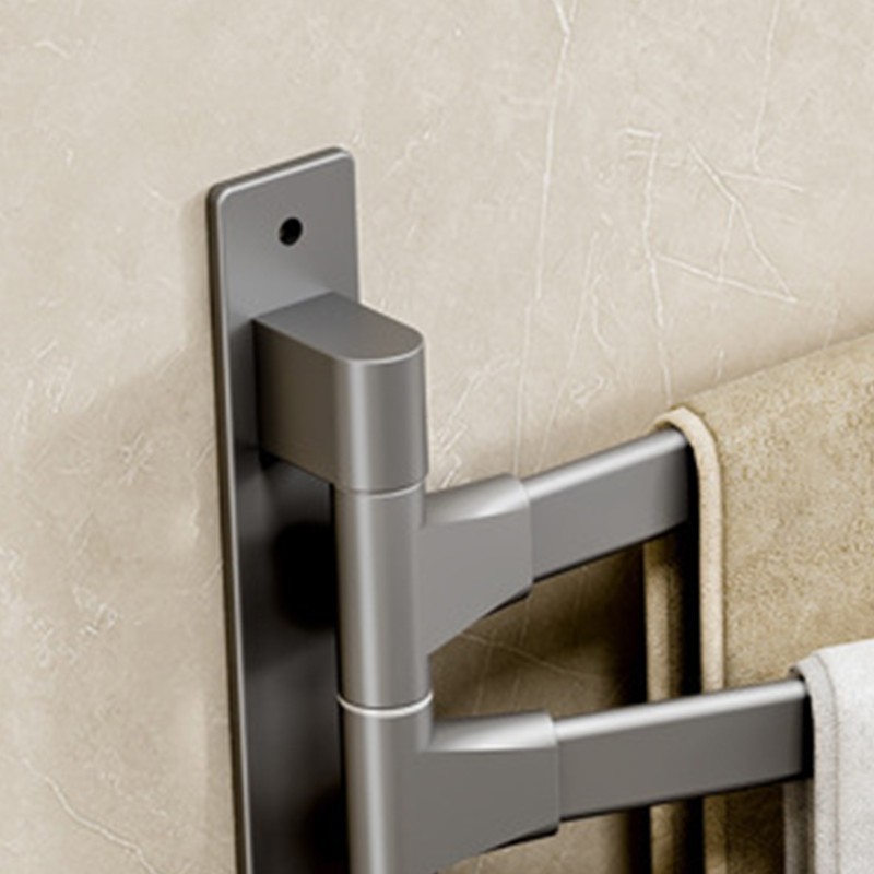 Swivel Towel Rack 4 Arms Thickened Space Aluminum 180 Degrees