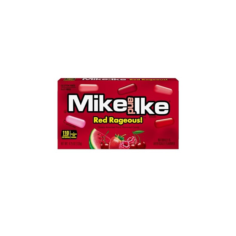 Mike and Ike Theater Box, Red Rageous, 4.25oz - Pack
