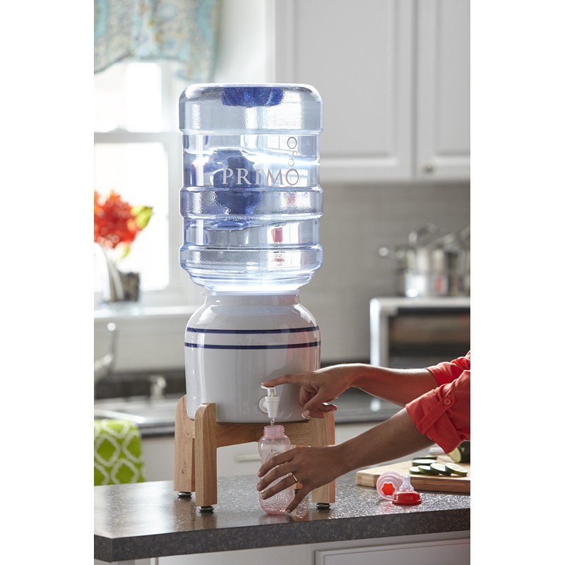 Primo Ceramic Countertop Water Jug Dispenser/Crock with Stand, Water Dispenser