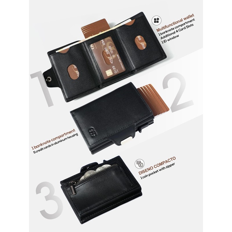 GSG SINCE 1998 Men's Wallet RFID Blocking Leather Wallet for
