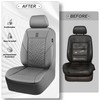 CAR PASS Faux Leather Car Seat Covers, 3D Tyre Embossed