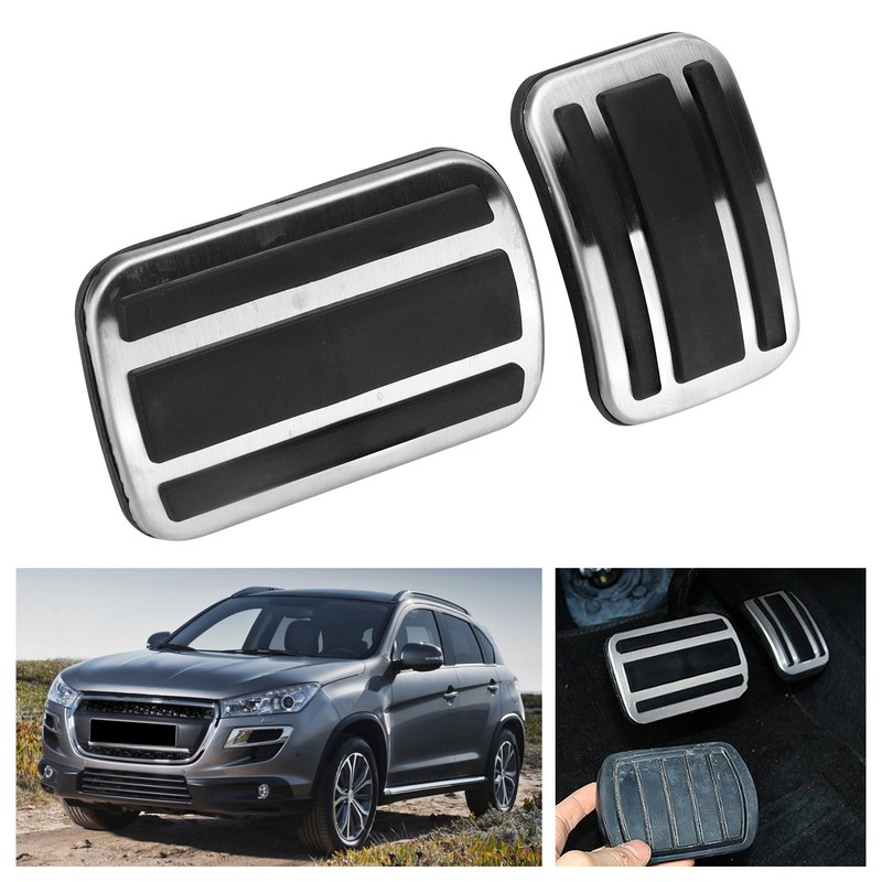 2pcs Accelerator Pedal Brake Footrest Pad Aluminum Alloy Replacement for