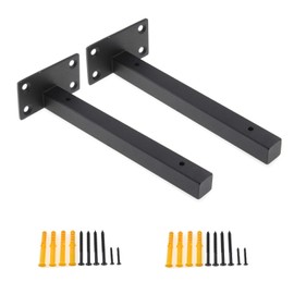 Heavy Duty Shelf Brackets,ULIFESTAR Floating Shelf Brackets,Wall Mounted Decorative Shelving Shelf Supports Wall Hanging Bracket with Screws,Hardware Brace for DIY Home Storage 2 Pack (12'', Black)
